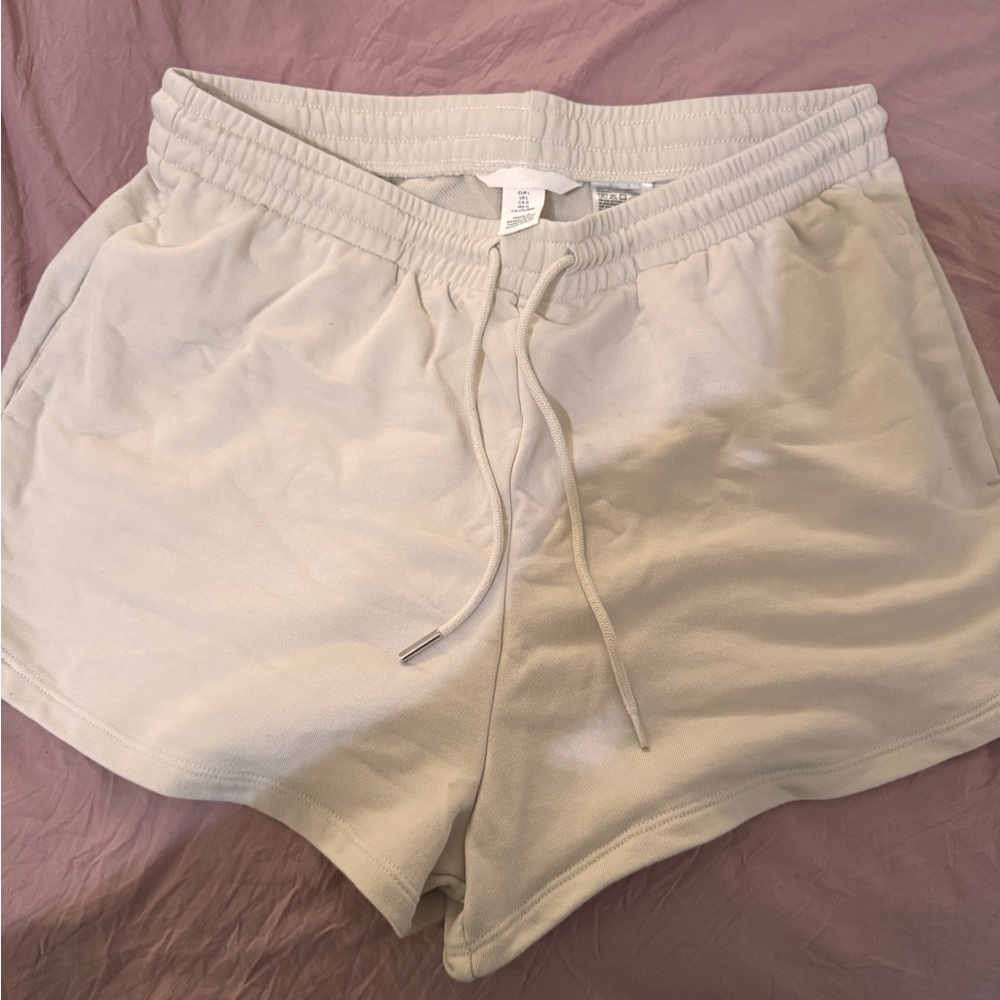 H&M Women's Athletic Cream Shorts